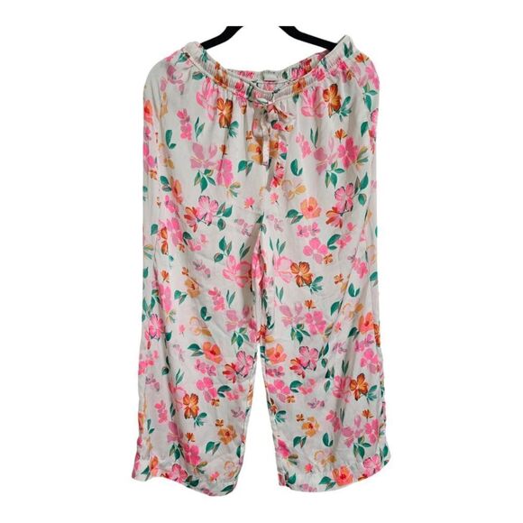 J. CREW Silky Floral Pajama Bottom -  Size Large Petite - Picture 1 of 6